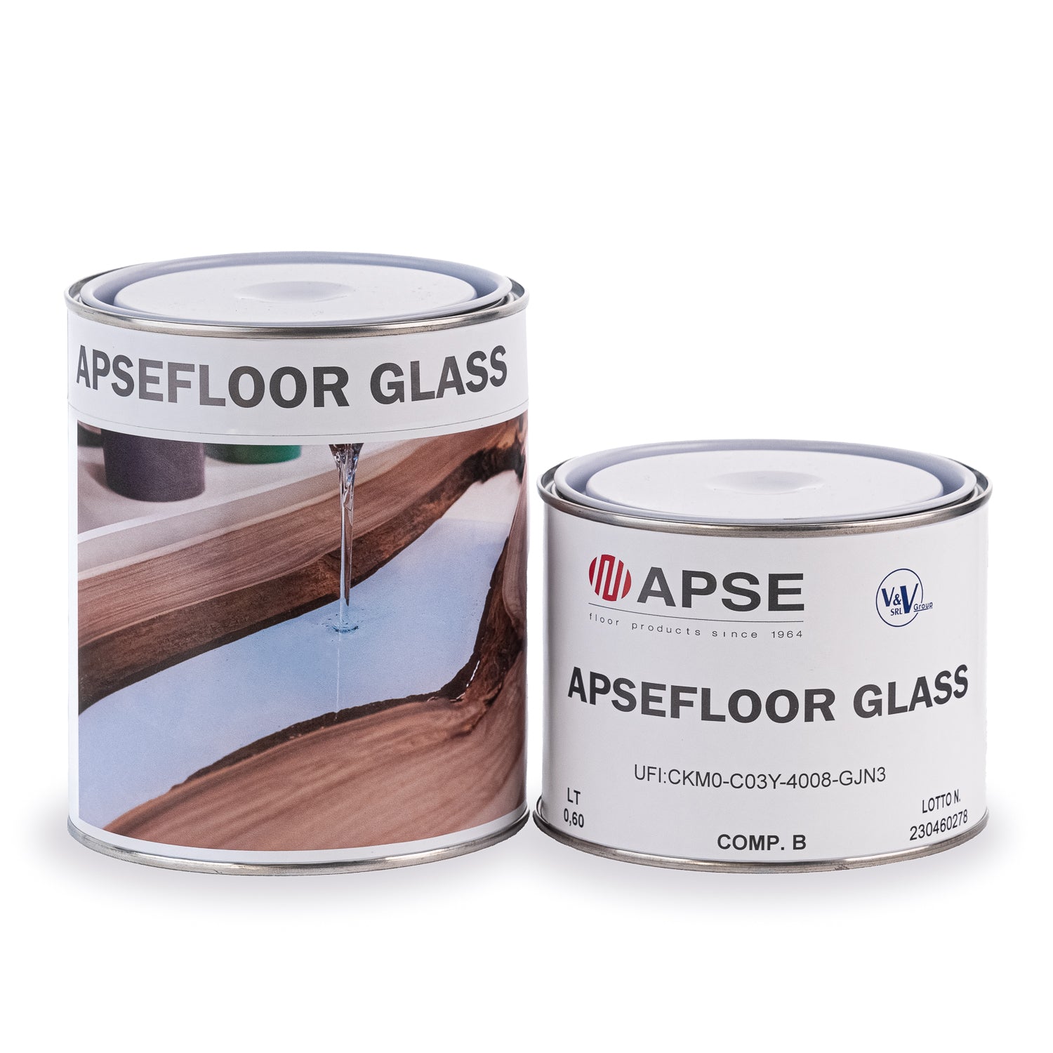 APSEFLOOR GLASS autolivellante epossidico trasparente per colata o finitura